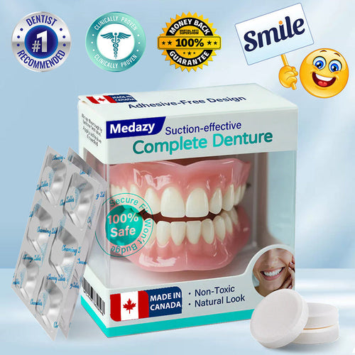✅ Proudly made and shipped from Canada| Medazy® Suction-fit Complete Denture 🦷🍎🍏
