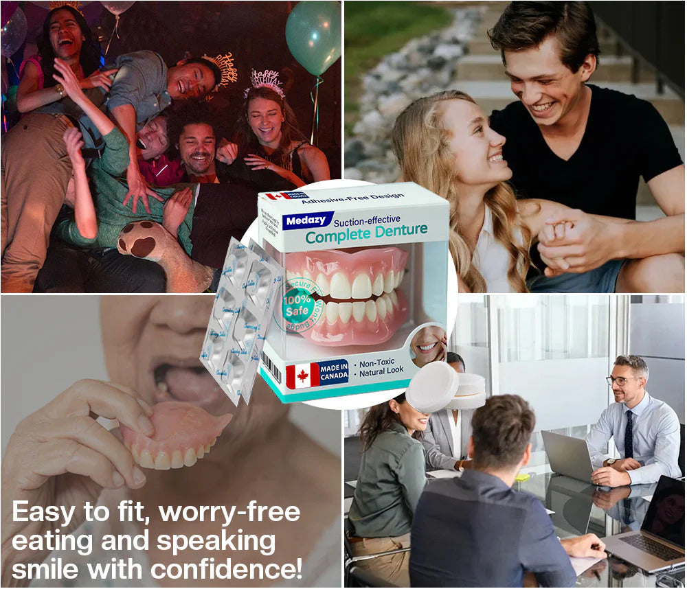 ✅ Proudly made and shipped from Canada| Medazy® Suction-fit Complete Denture 🦷🍎🍏