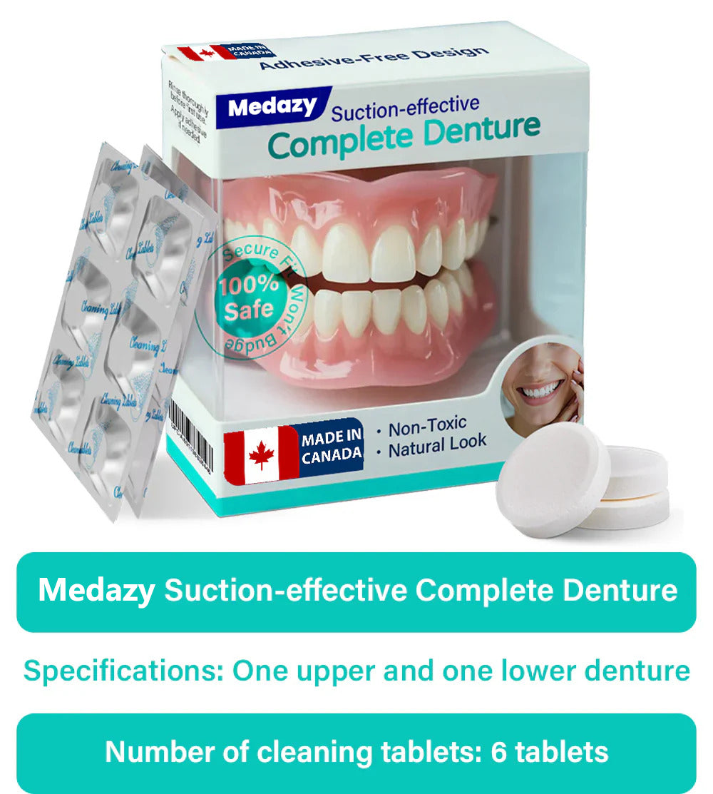 ✅ Proudly made and shipped from Canada| Medazy® Suction-fit Complete Denture 🦷🍎🍏