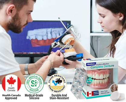 ✅ Proudly made and shipped from Canada| Medazy® Suction-fit Complete Denture 🦷🍎🍏